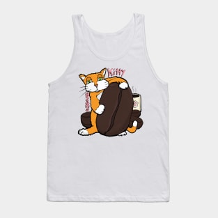 Kitty and coffee beans, a cafe cat for coffee lovers Tank Top